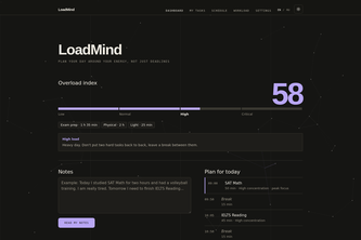 LoadMind-student workload and overload assistant