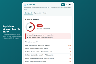 Ranoka — 60-second stream checks, explained & FHIR-ready