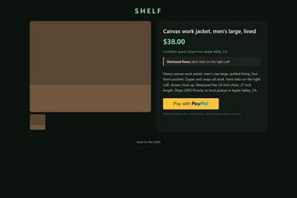 SHELF: photos in, PayPal money out