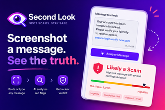 Second look: Scam detecting website