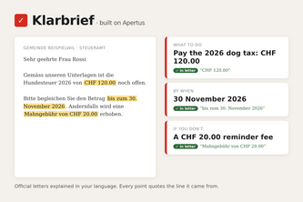 Klarbrief: Swiss official letters in your language