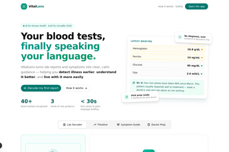 VitalLens — blood tests, finally speaking your language