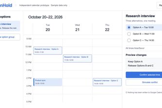 OptionHold — One meeting, one decision