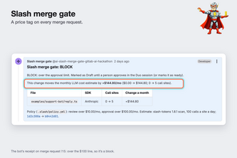 Slash merge gate