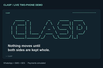 Clasp — nothing moves until both sides are kept whole.