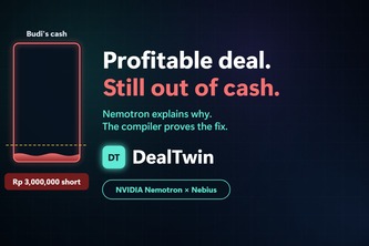 DealTwin: Nemotron drafts and explains, the compiler decides