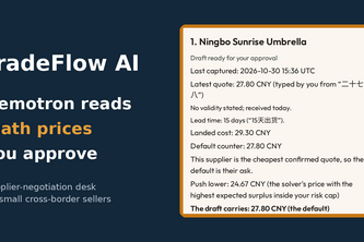 TradeFlow AI: the supplier negotiation desk