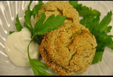 Baked Falafel Cakes with Yoghurt Dip
