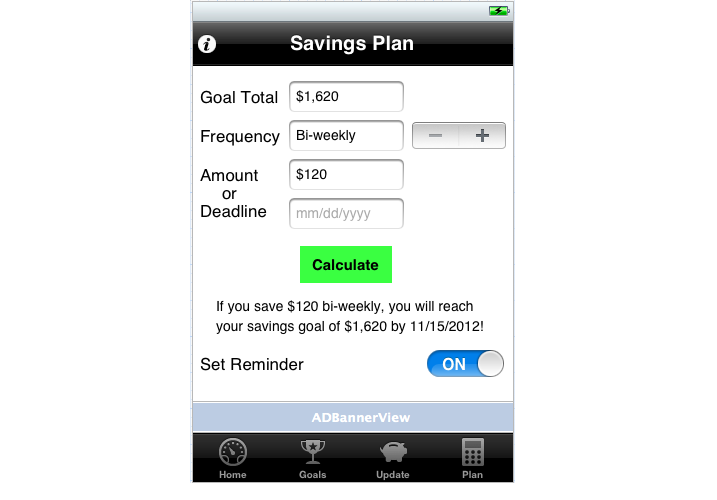 Goal Saver MyMoneyAppUp