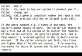 Call a Number to Report Previous Caller