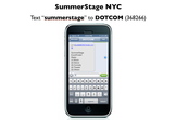 Unofficial SummerStage SMS App EventFinder