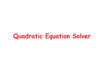 Quadratic Equation Solver
