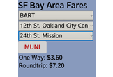 SF Bay Area Transit Fare Calculator